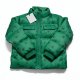 Palm Print Green Puffer Jacket