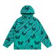 Butterfly Stripe Puffer Jacket in Teal