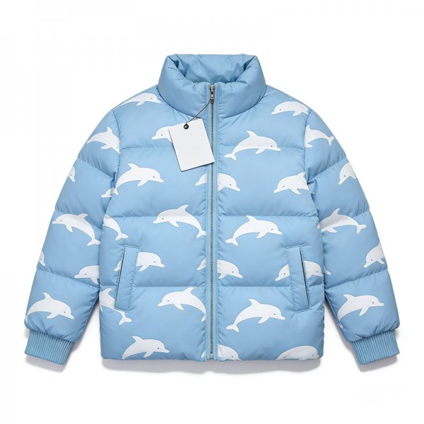 Dolphin Print Puffer Jacket