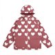Heart Print Hooded Puffer Jacket