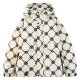 Geometric Print Puffer Jacket with Adjustable Hood