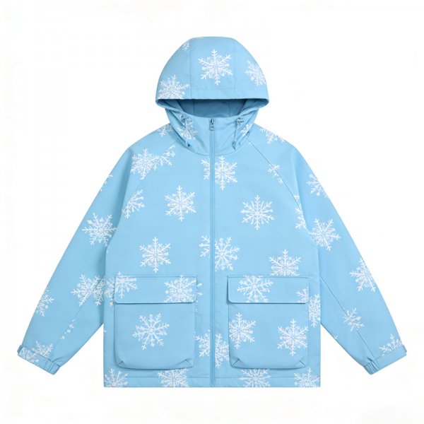 Snowflake Print Puffer Jacket