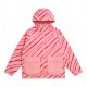 Pink Zebra-Print Hooded Puffer Jacket